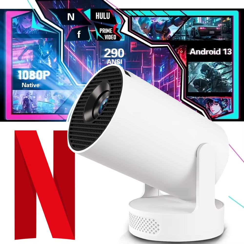 Hy300Uitra 8K Wifi6 Projector 290ANSI Android 14 Dual WIFI 6\ BT5.0 1280*720P Home Cinema Outdoor Portable HY300 Pro +